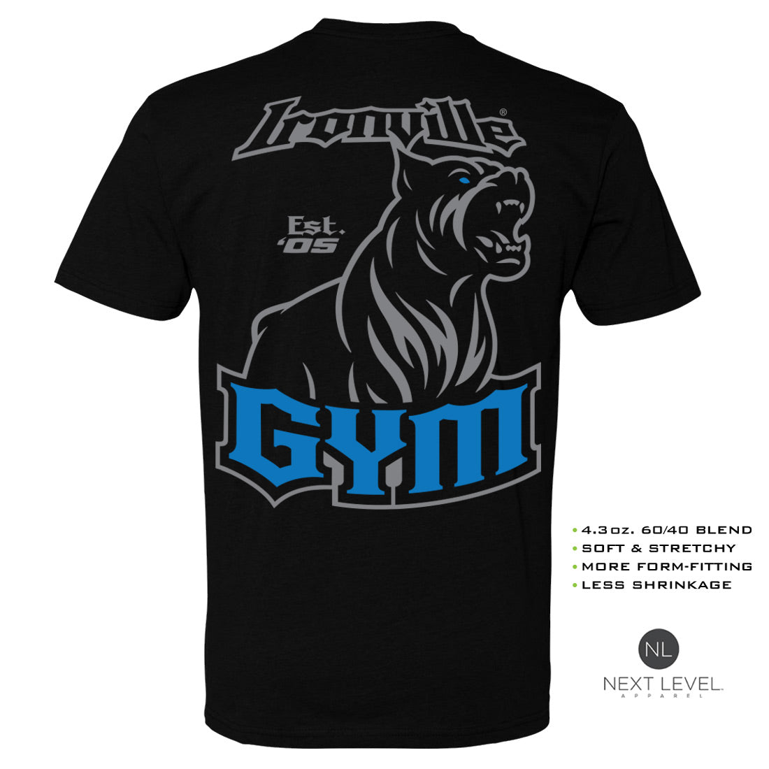 Ironville GYM PITBULL Soft-Blend Fitted Gym T-shirt