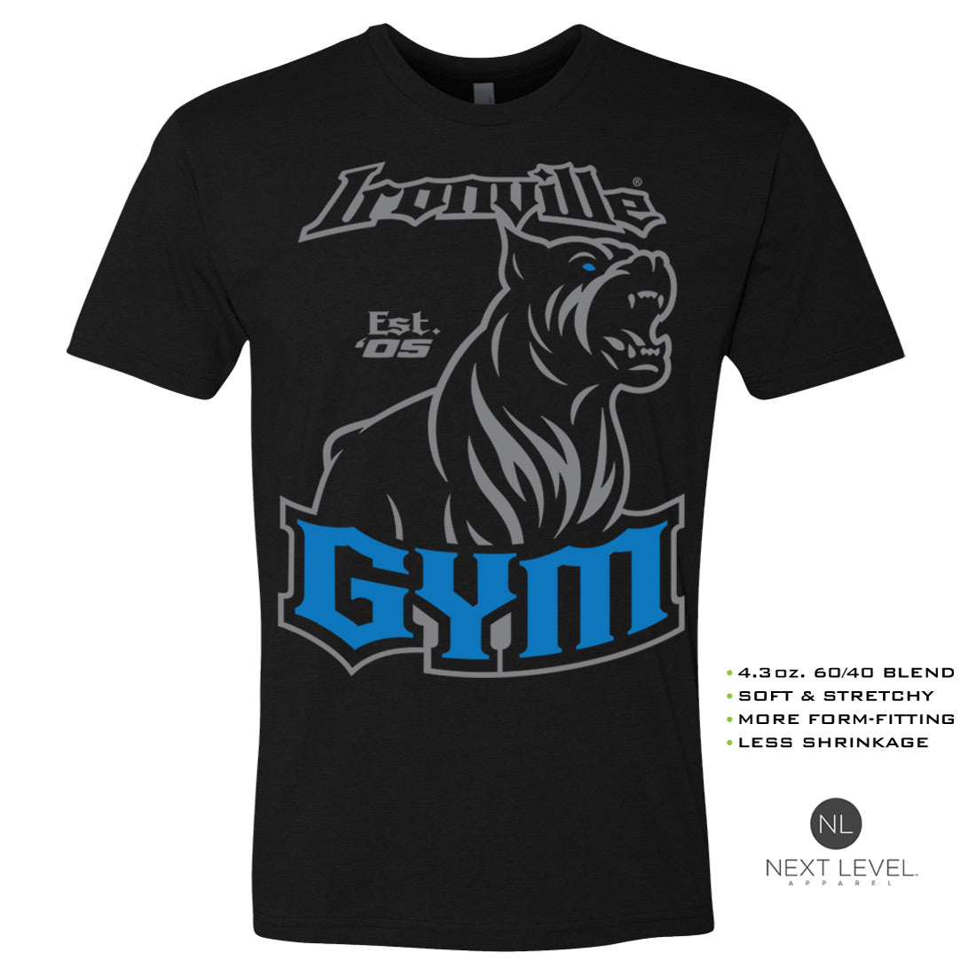 Ironville GYM PITBULL Soft-Blend Fitted Gym T-shirt