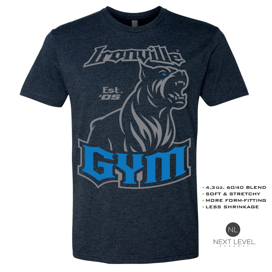 Ironville GYM PITBULL Soft-Blend Fitted Gym T-shirt