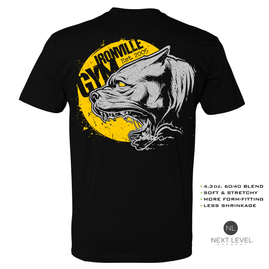 Ironville RABID PITBULL Soft-Blend Fitted Gym T-shirt