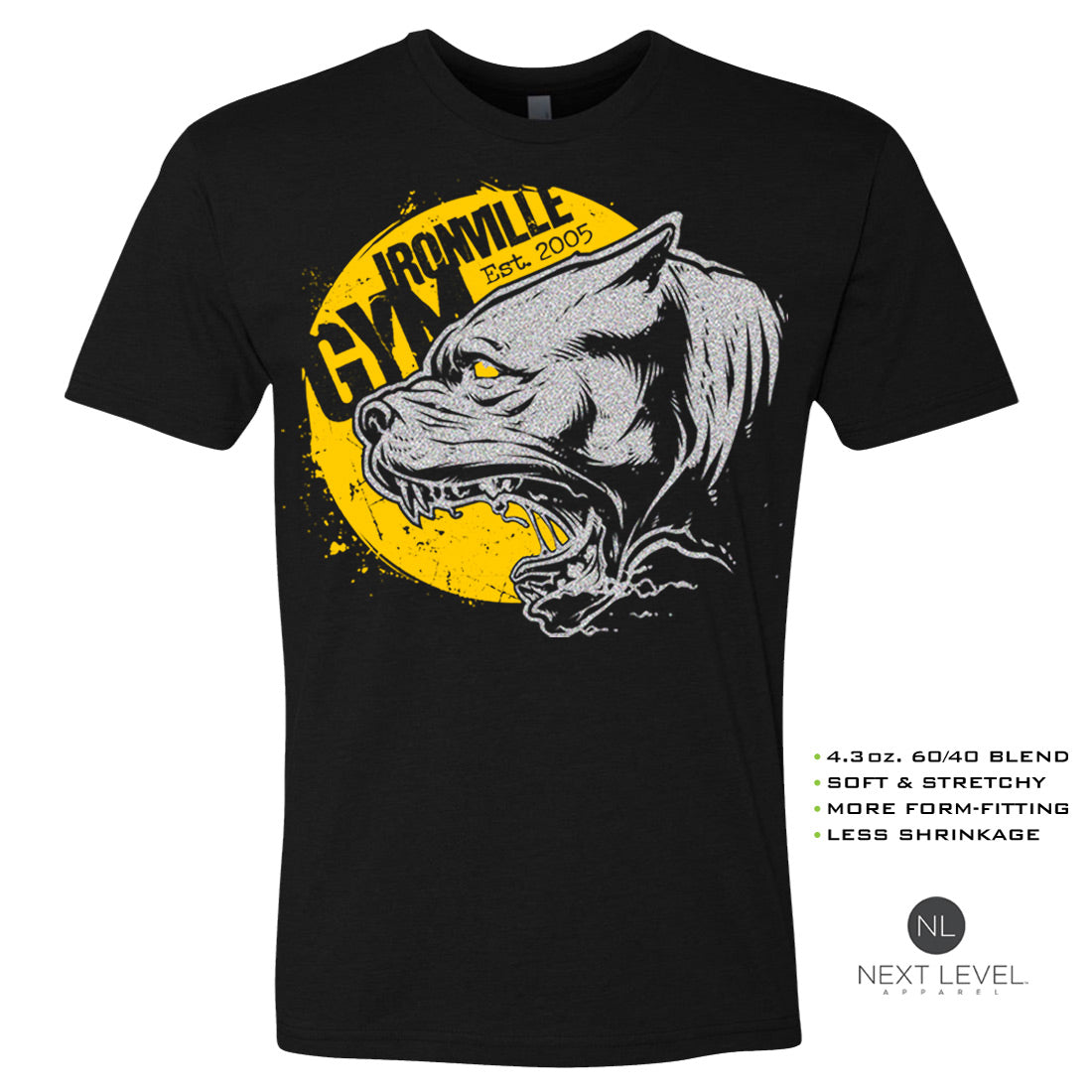 Ironville RABID PITBULL Soft-Blend Fitted Gym T-shirt