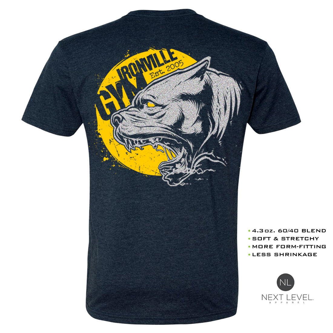 Ironville RABID PITBULL Soft-Blend Fitted Gym T-shirt