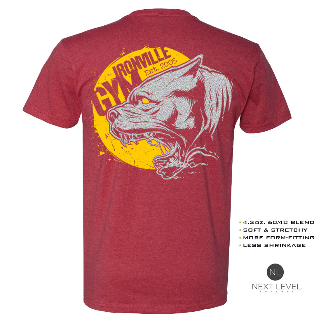 Ironville RABID PITBULL Soft-Blend Fitted Gym T-shirt