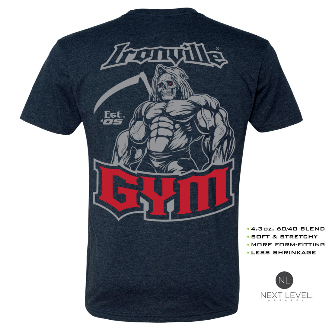 Ironville GYM REAPER Soft-Blend Fitted Gym T-shirt