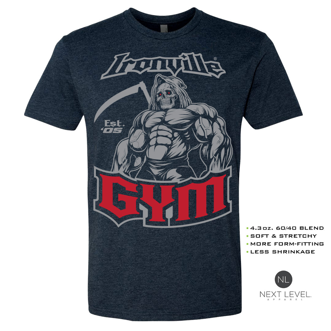 Ironville GYM REAPER Soft-Blend Fitted Gym T-shirt