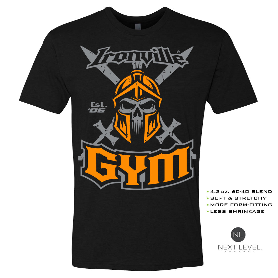 Ironville GYM SPARTAN Soft-Blend Fitted Gym T-shirt