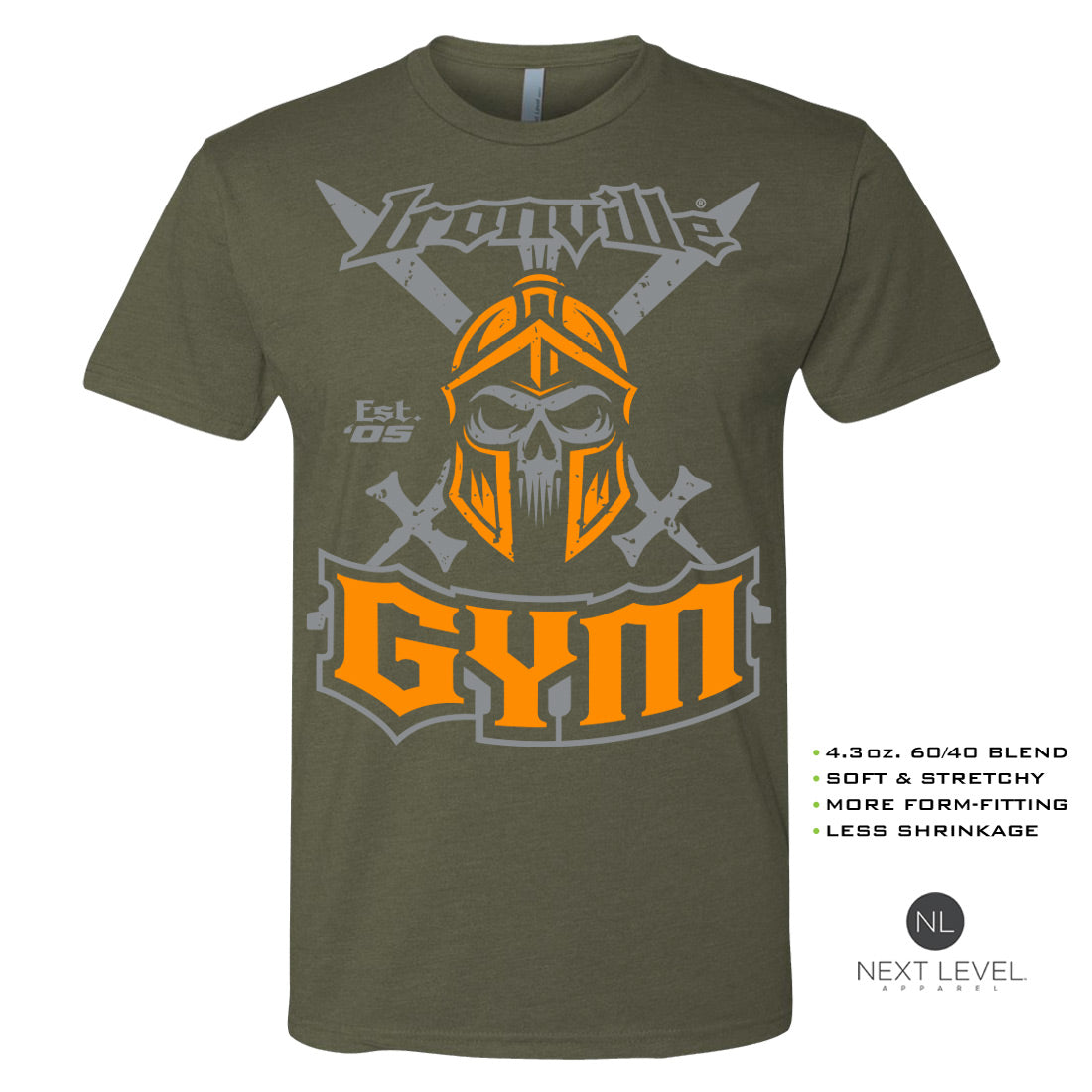 Ironville GYM SPARTAN Soft-Blend Fitted Gym T-shirt