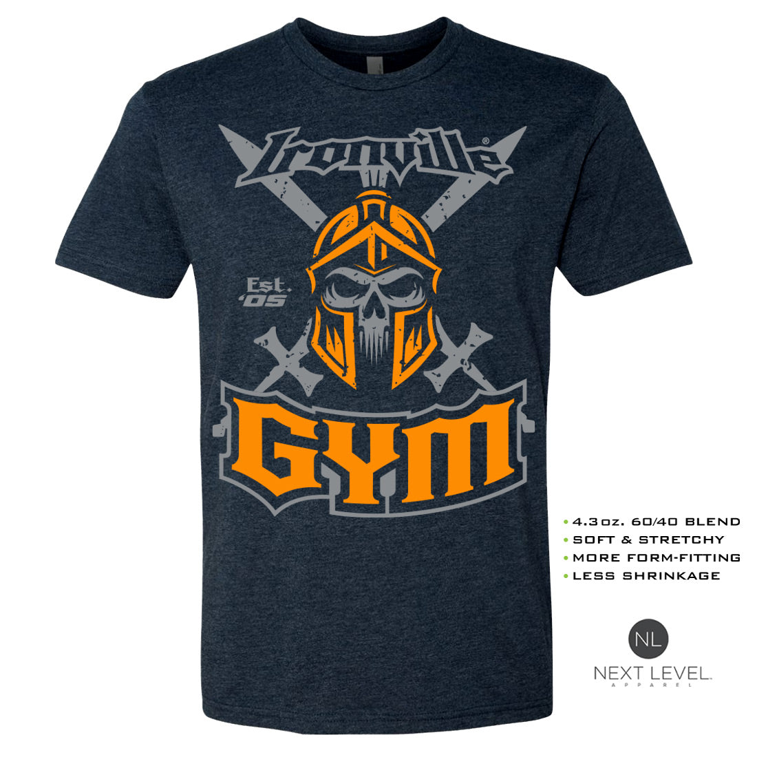 Ironville GYM SPARTAN Soft-Blend Fitted Gym T-shirt