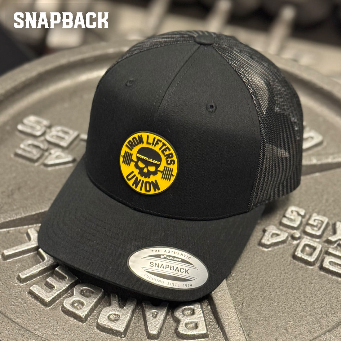 Ironville IRON LIFTERS UNION Trucker Cap (Black)