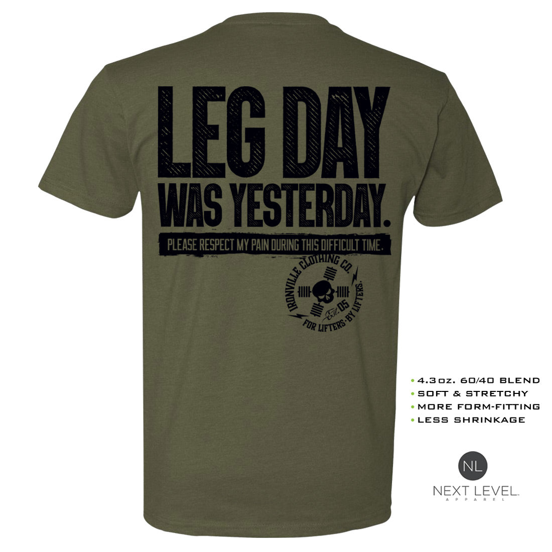 Ironville LEG DAY Soft-Blend Gym T-shirt