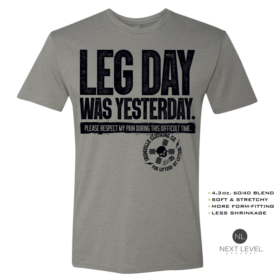 Ironville LEG DAY Soft-Blend Gym T-shirt