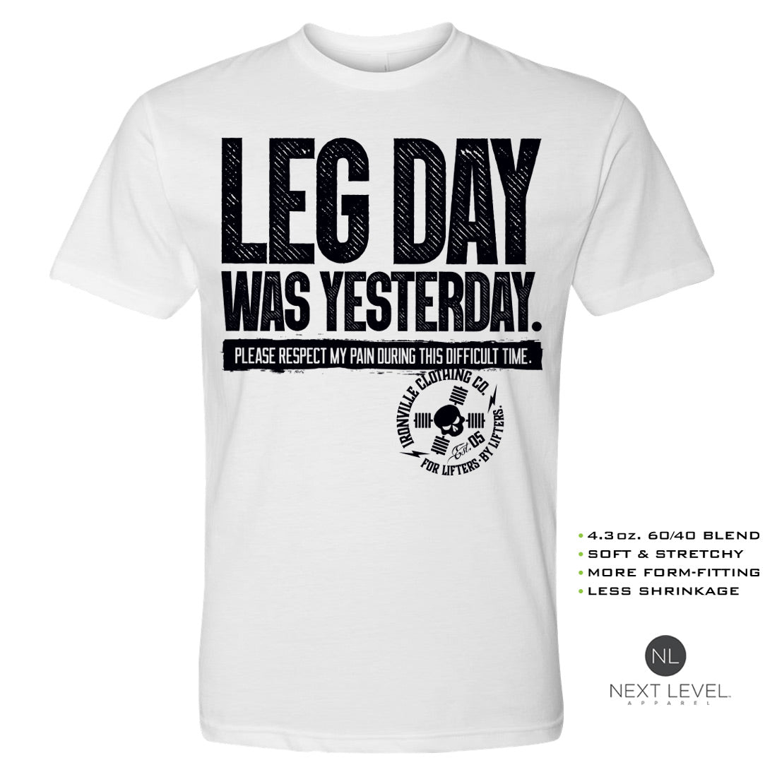 Ironville LEG DAY Soft-Blend Gym T-shirt