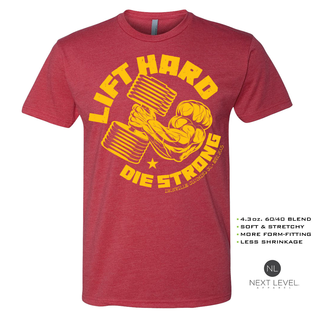 Ironville LIFT HARD Soft-Blend Fitted Gym T-shirt