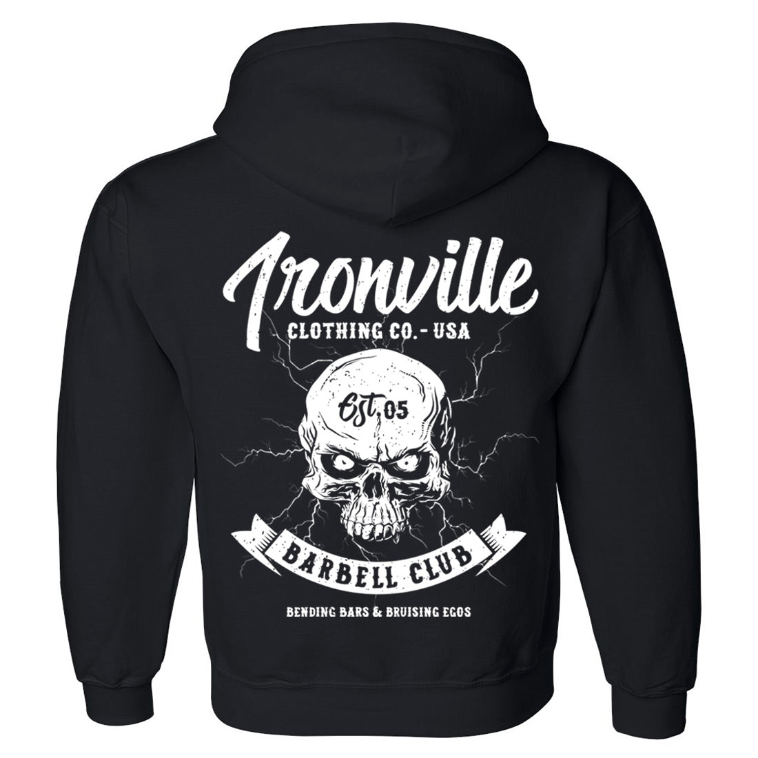 Ironville LIGHTNING BARBELL Pullover Hoodie Sweatshirt