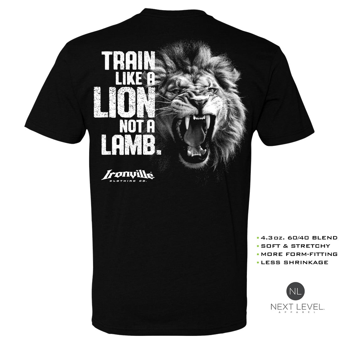 Ironville LION LAMB Soft-Blend Fitted Gym T-Shirt