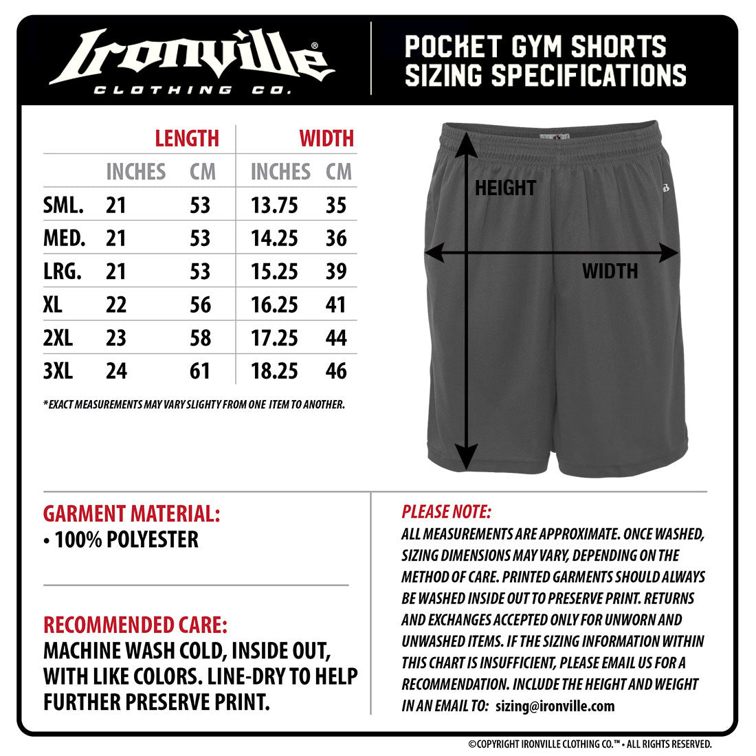 Ironville Pocket Gym Shorts - Horizontal Logo