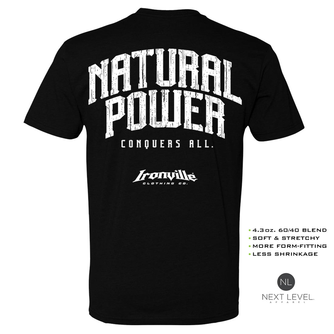 Ironville NATURAL POWER Soft-Blend Fitted Gym T-Shirt