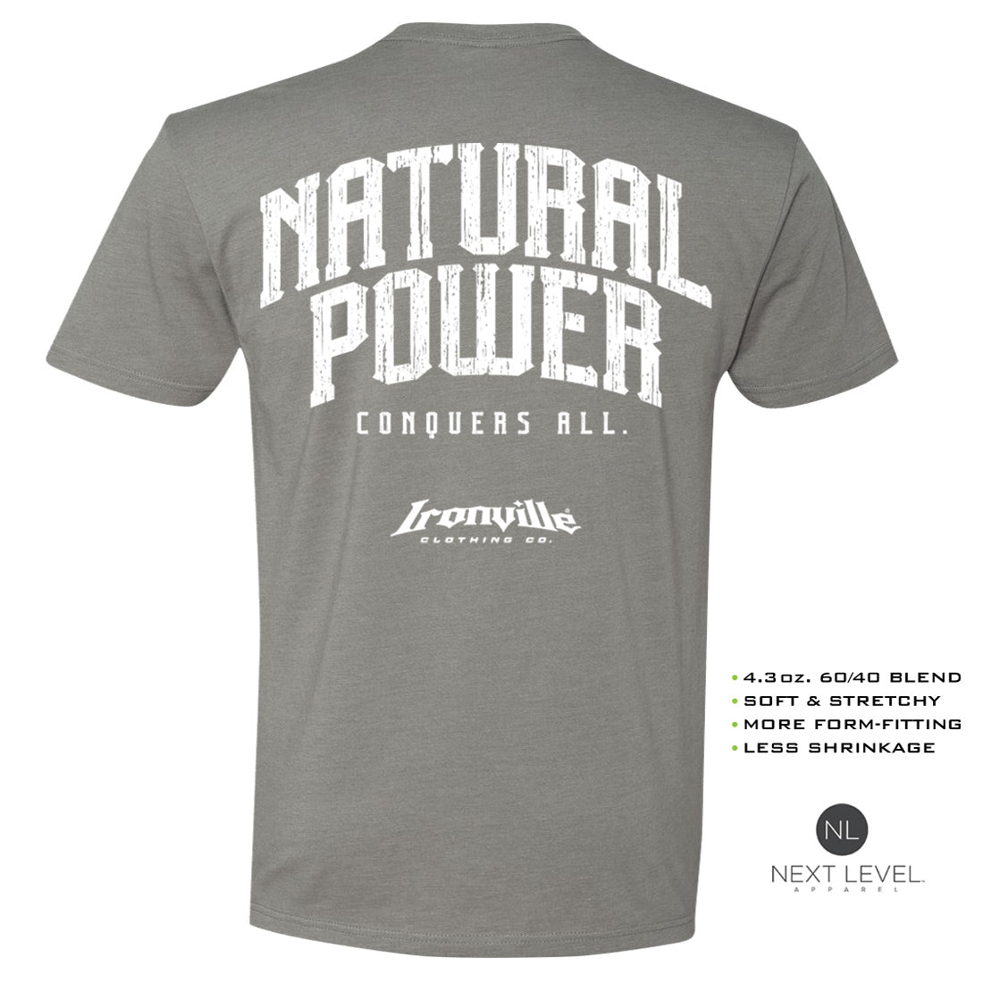 Ironville NATURAL POWER Soft-Blend Fitted Gym T-Shirt