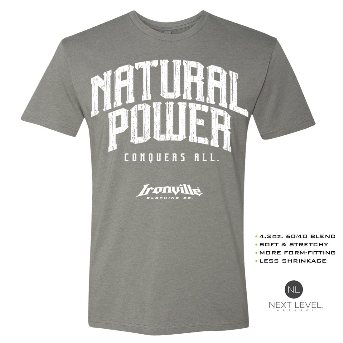 Ironville NATURAL POWER Soft-Blend Fitted Gym T-Shirt