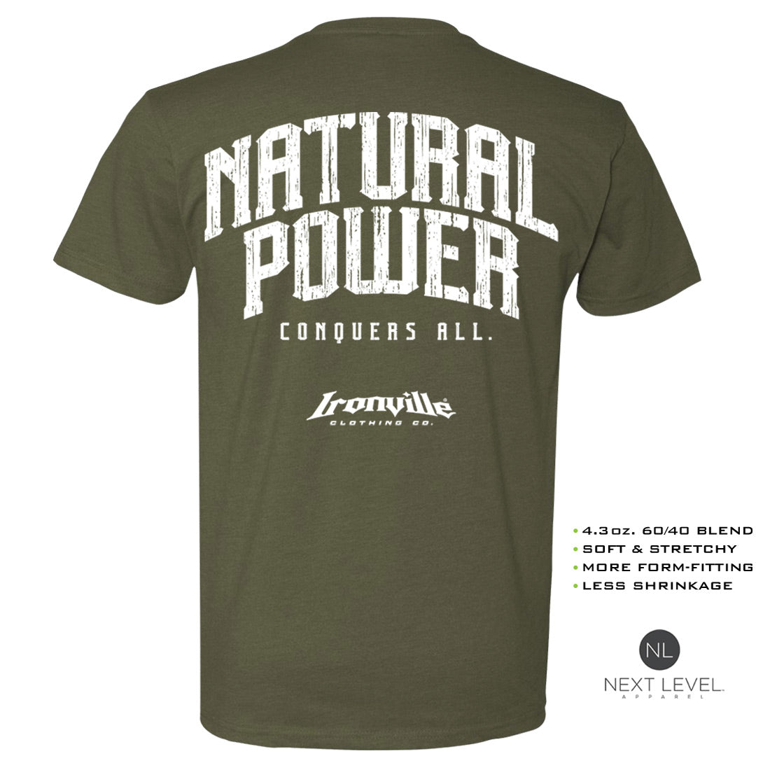 Ironville NATURAL POWER Soft-Blend Fitted Gym T-Shirt