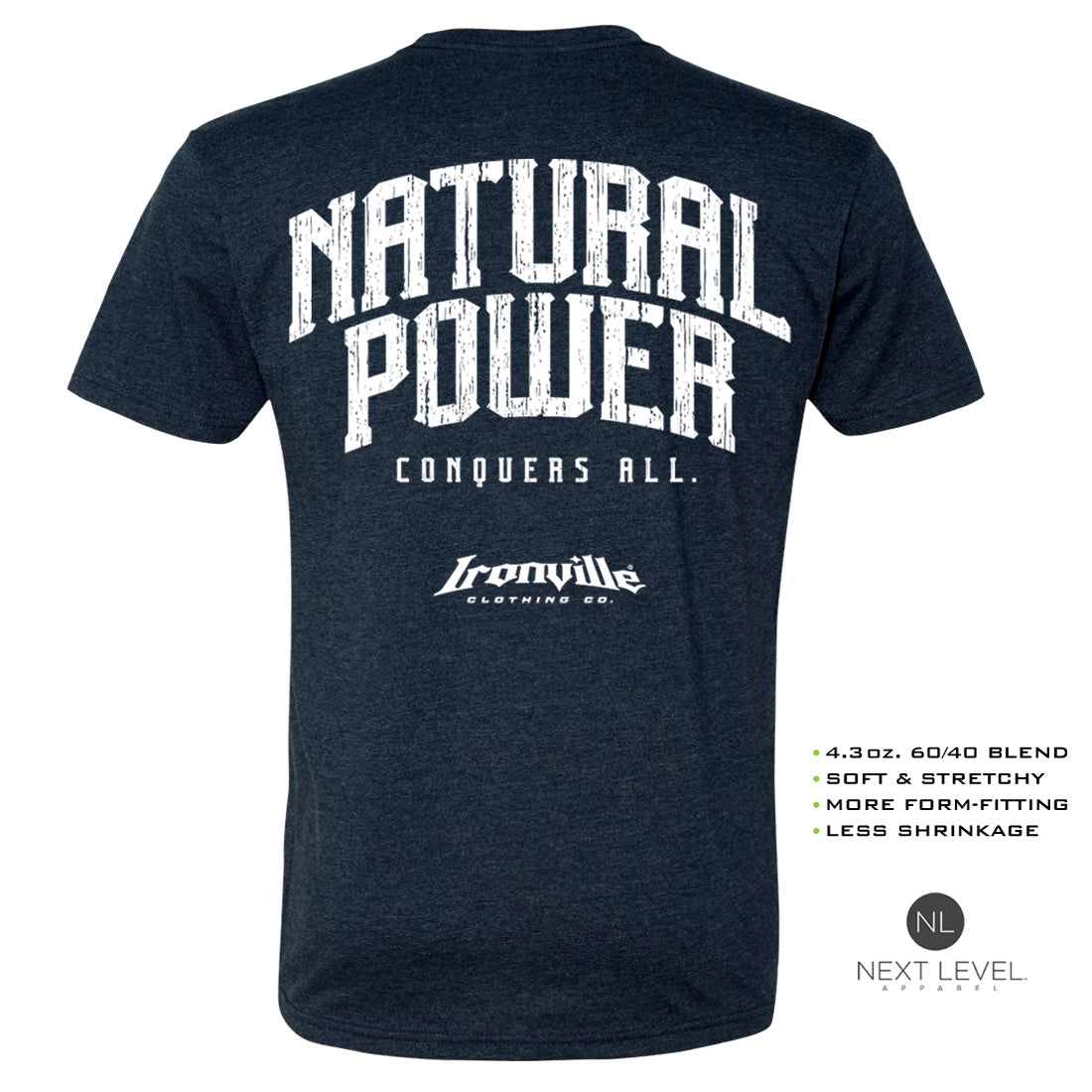 Ironville NATURAL POWER Soft-Blend Fitted Gym T-Shirt