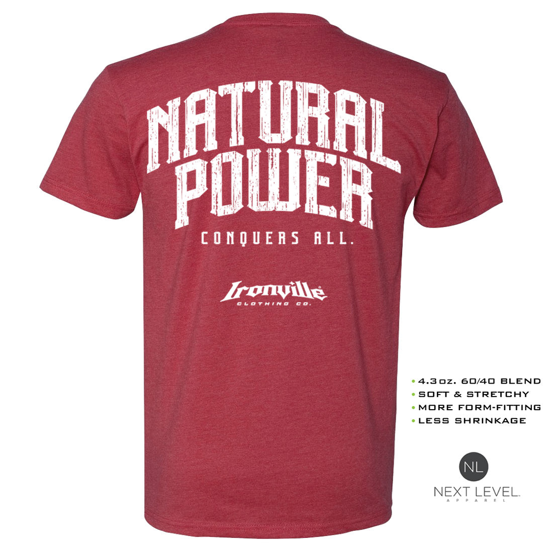 Ironville NATURAL POWER Soft-Blend Fitted Gym T-Shirt