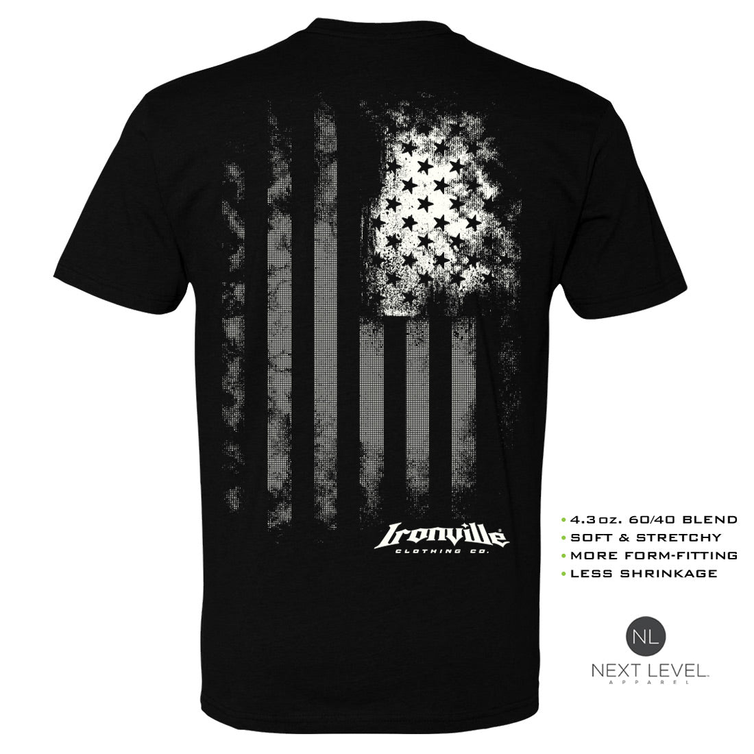 Ironville OLD GLORY Soft-Blend Fitted Gym T-shirt