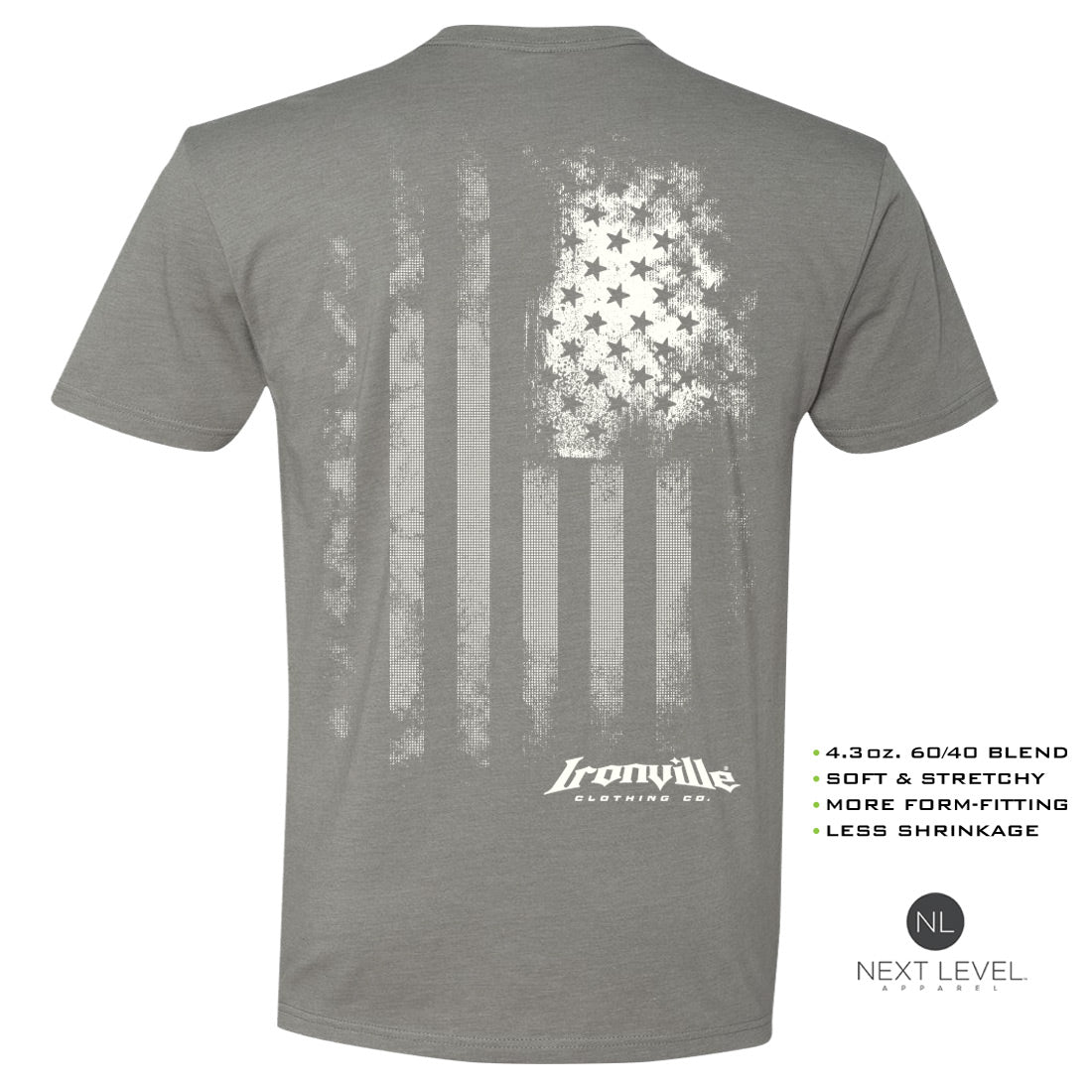 Ironville OLD GLORY Soft-Blend Fitted Gym T-shirt