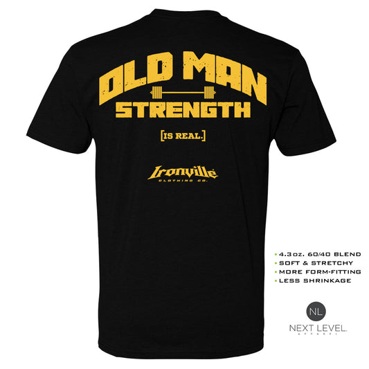 Ironville OLD MAN STRENGTH Soft-Blend Fitted Gym T-shirt