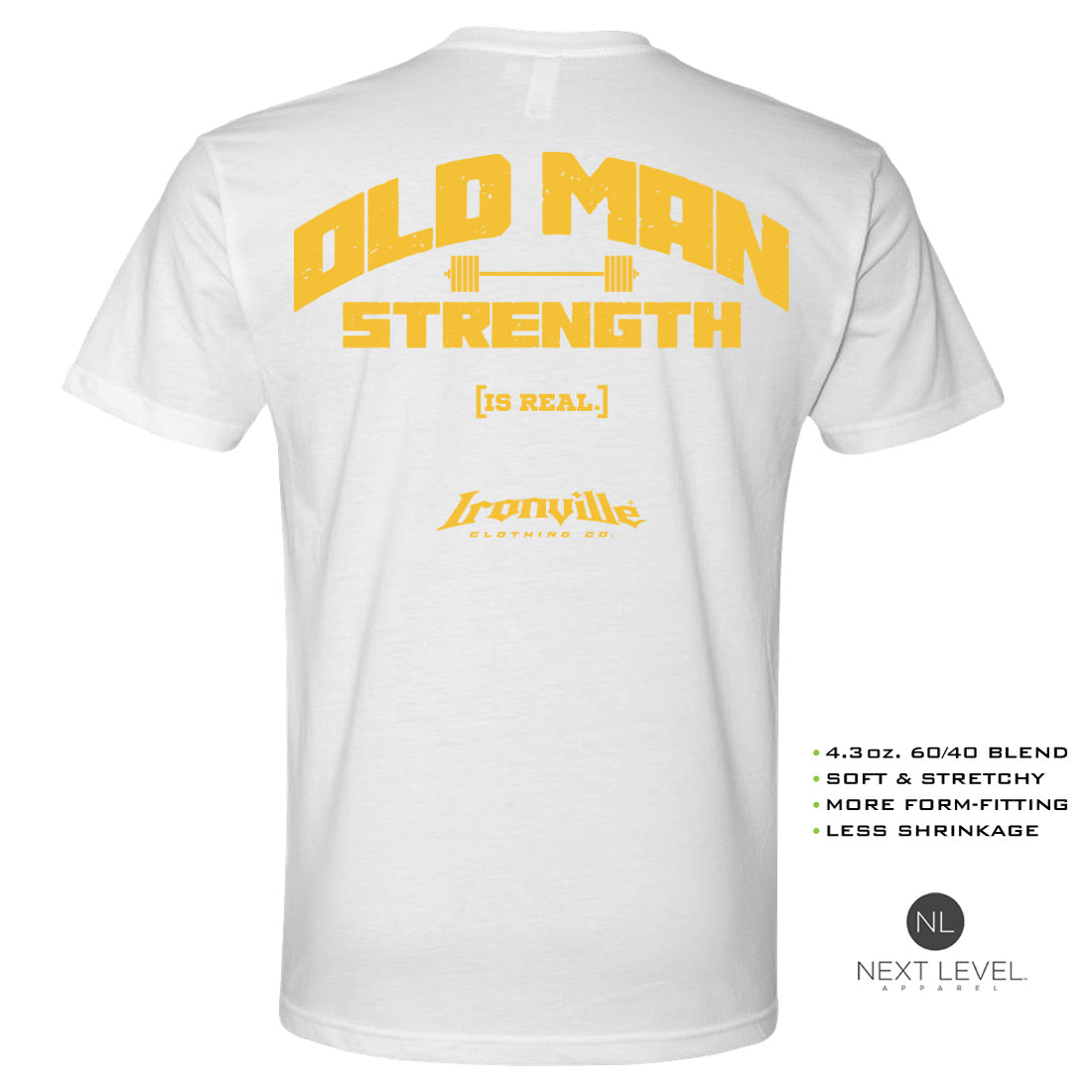 Ironville OLD MAN STRENGTH Soft-Blend Fitted Gym T-shirt