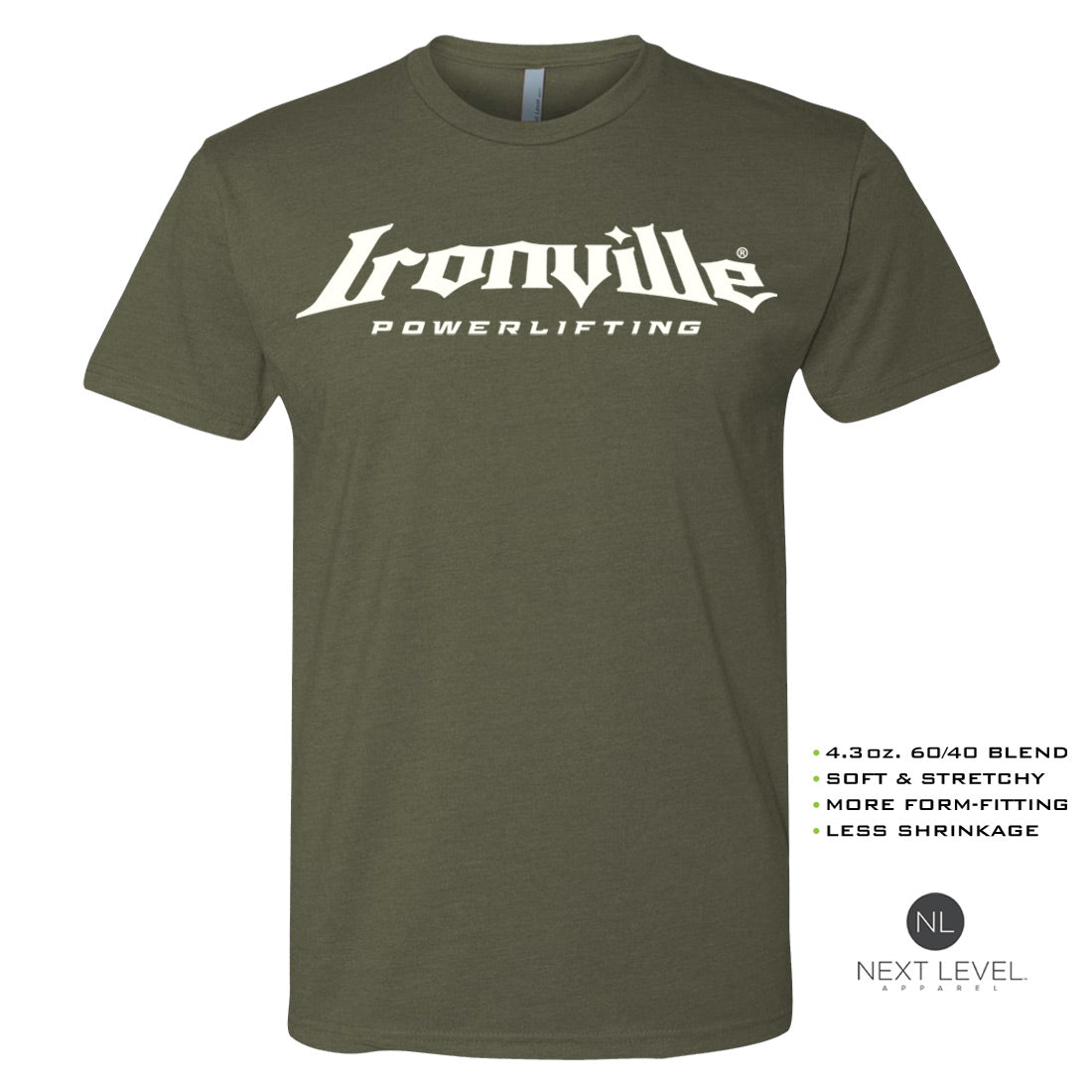 Ironville POWERLIFTING Soft-Blend Fitted Gym T-shirt