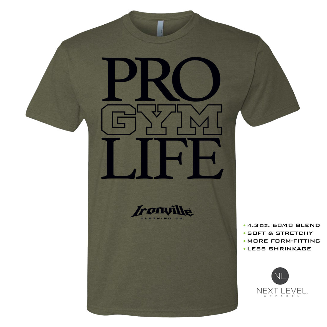 Ironville PRO GYM LIFE Soft-Blend Gym T-shirt