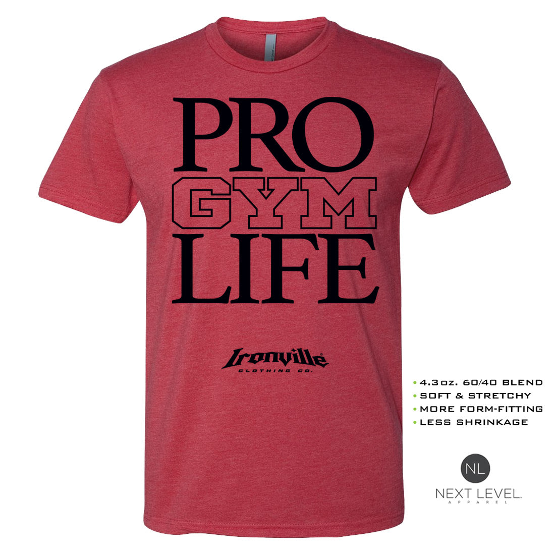 Ironville PRO GYM LIFE Soft-Blend Gym T-shirt