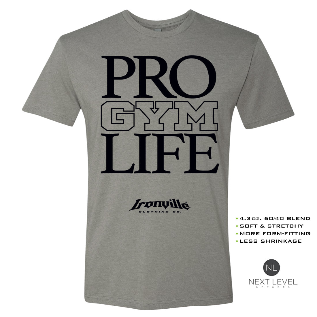 Ironville PRO GYM LIFE Soft-Blend Gym T-shirt