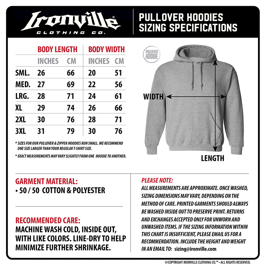 Ironville BARBELL PITBULL Pullover Hoodie Sweatshirt