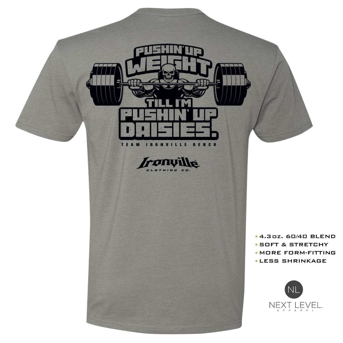 Ironville PUSHIN UP WEIGHT Soft-Blend Gym T-shirt