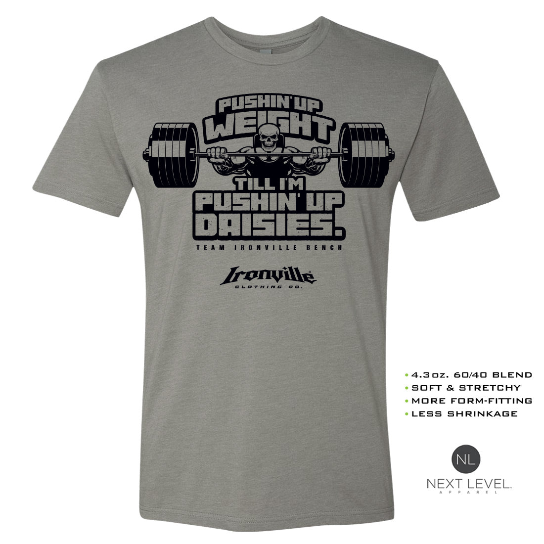 Ironville PUSHIN UP WEIGHT Soft-Blend Gym T-shirt