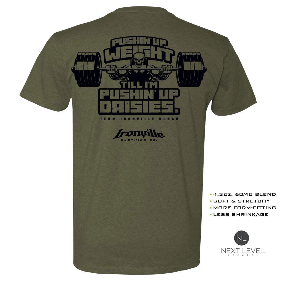 Ironville PUSHIN UP WEIGHT Soft-Blend Gym T-shirt