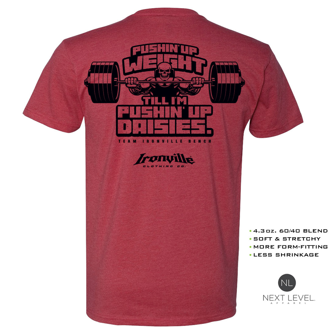 Ironville PUSHIN UP WEIGHT Soft-Blend Gym T-shirt