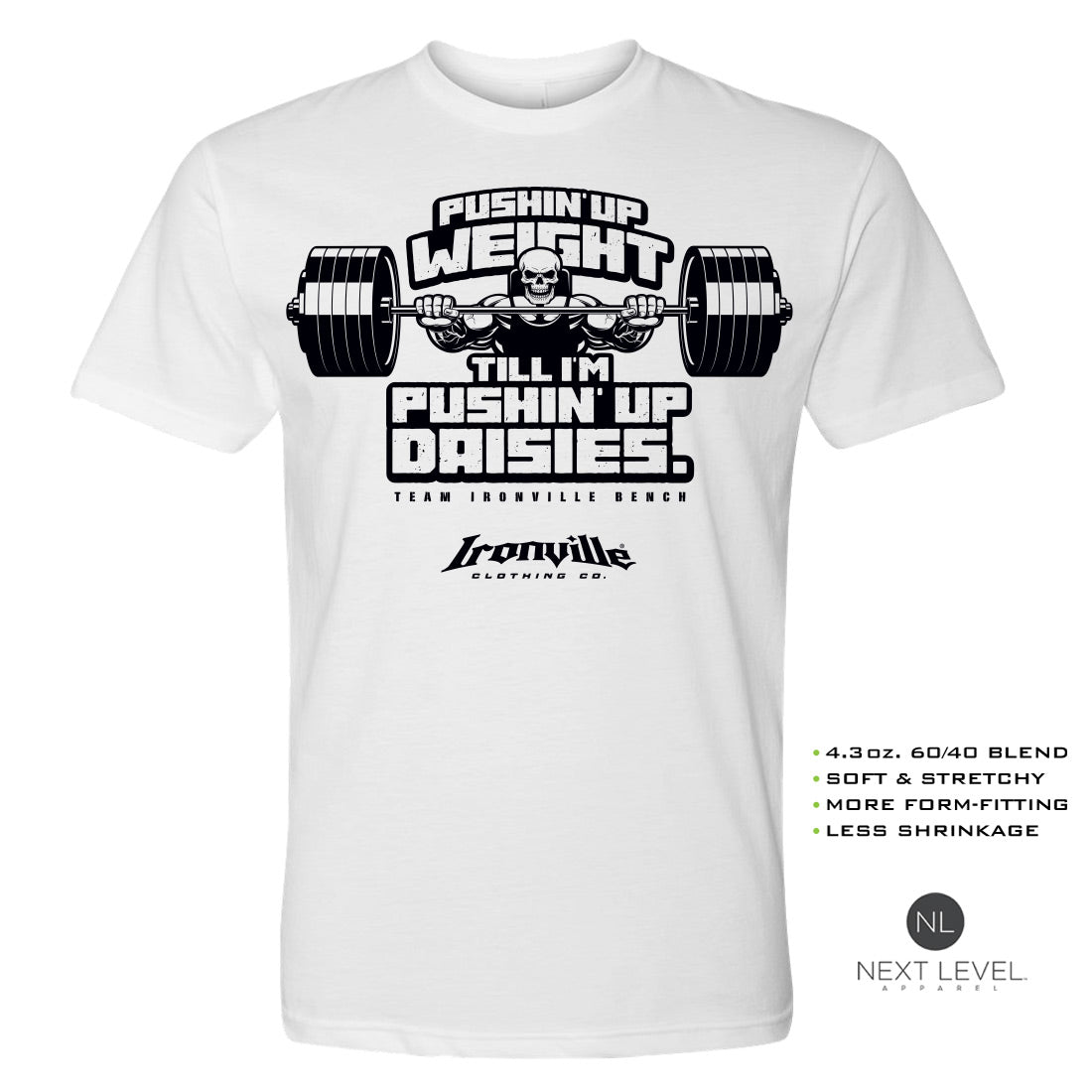 Ironville PUSHIN UP WEIGHT Soft-Blend Gym T-shirt