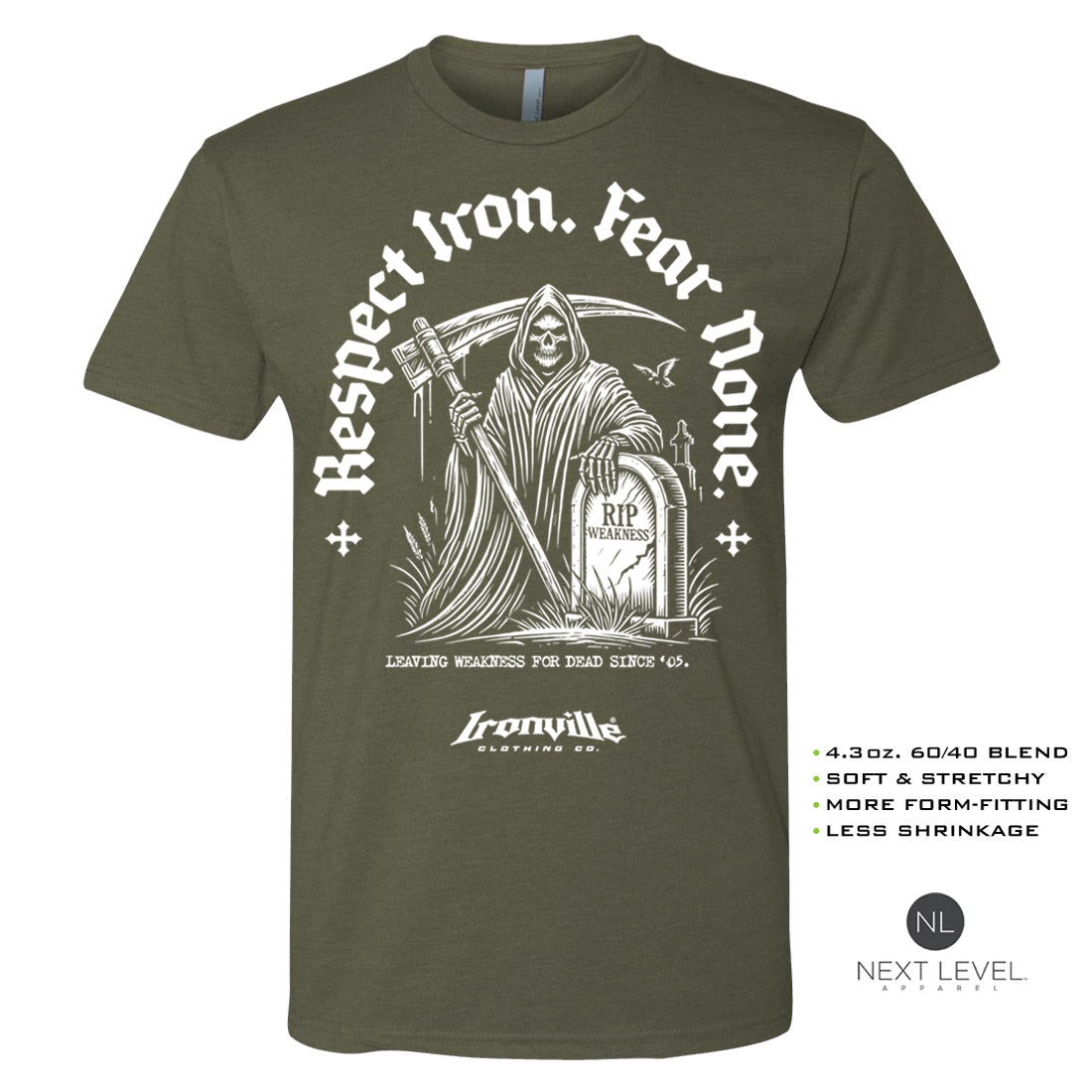 Ironville RESPECT IRON Soft-Blend Gym Tshirt