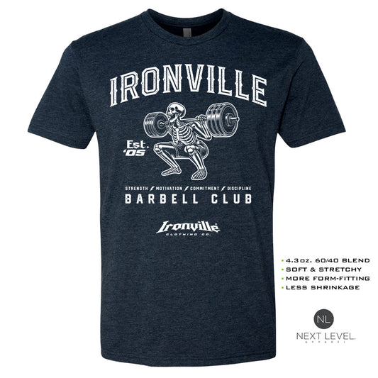 Ironville SKELETON SQUAT Soft-Blend Gym Tshirt