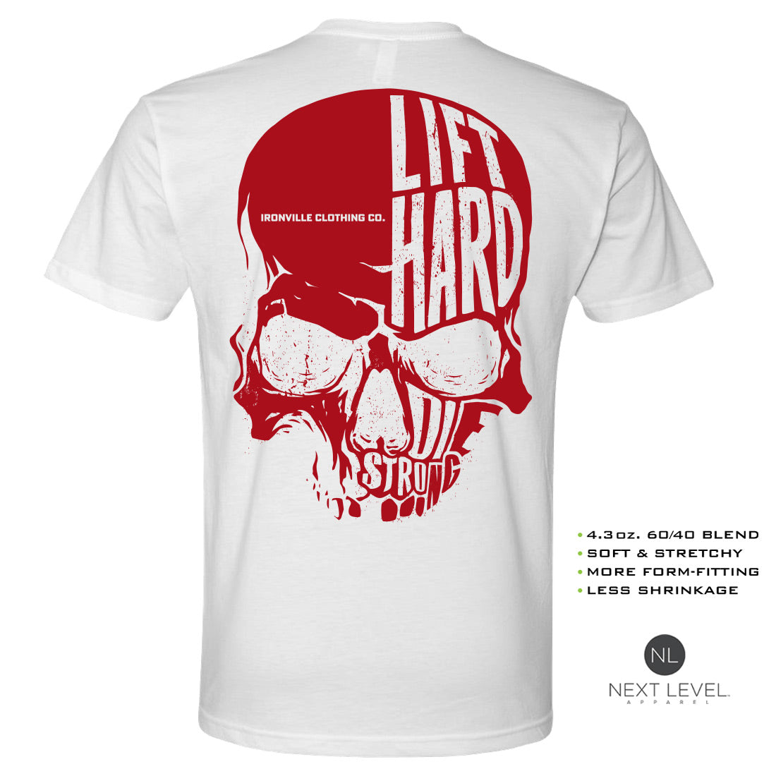 Ironville SKULL HARD Soft-Blend Fitted Gym T-shirt