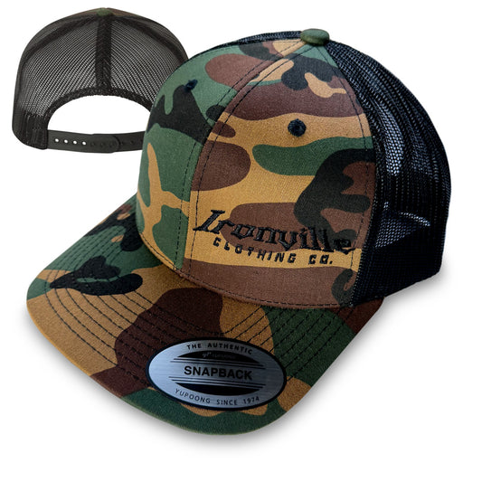 Ironville SNAPBACK TRUCKER CAP - Camo/Black/Black