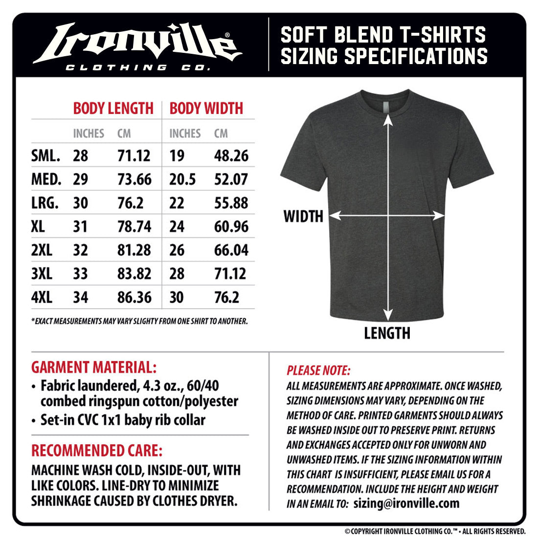 Ironville BLACK VERT LOGO Soft-Blend Fitted Gym T-shirt