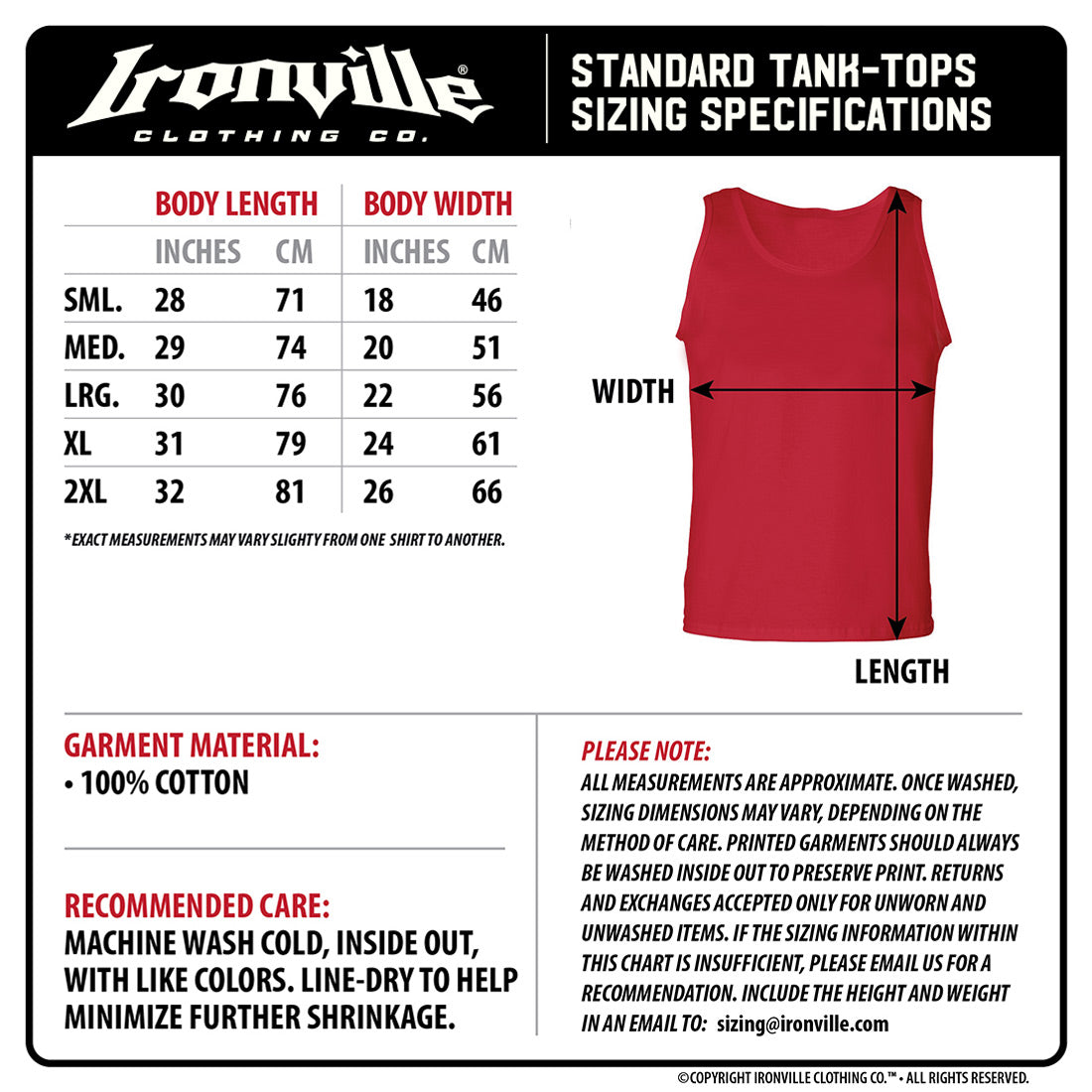 Ironville BATTLE TESTED Standard Cut Gym Tank Top