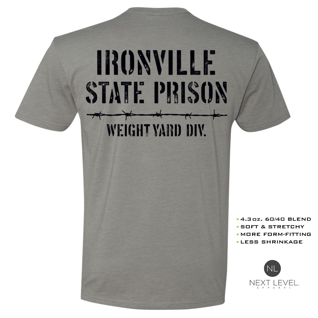 Ironville STATE PRISON Soft-Blend Fitted Gym T-shirt