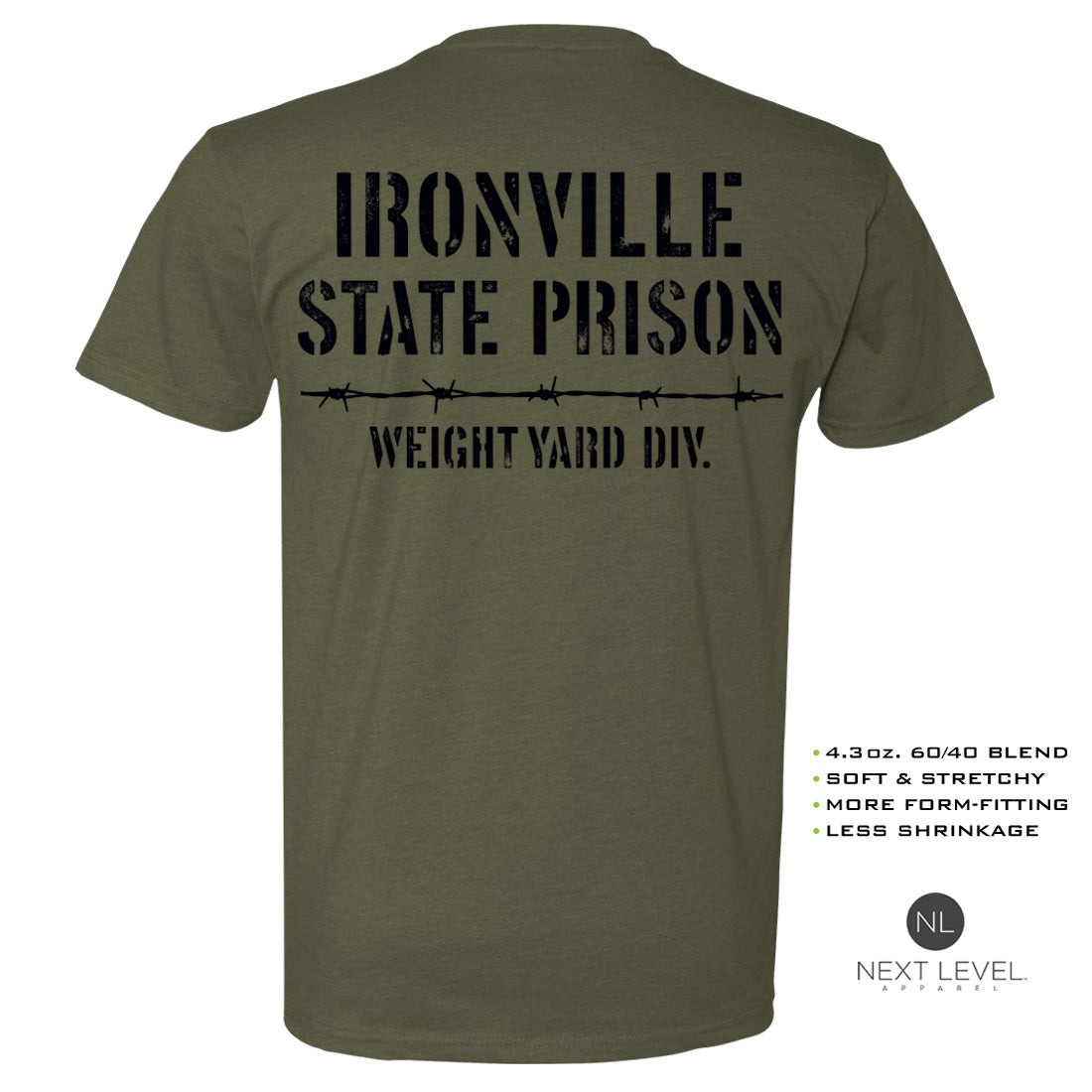 Ironville STATE PRISON Soft-Blend Fitted Gym T-shirt