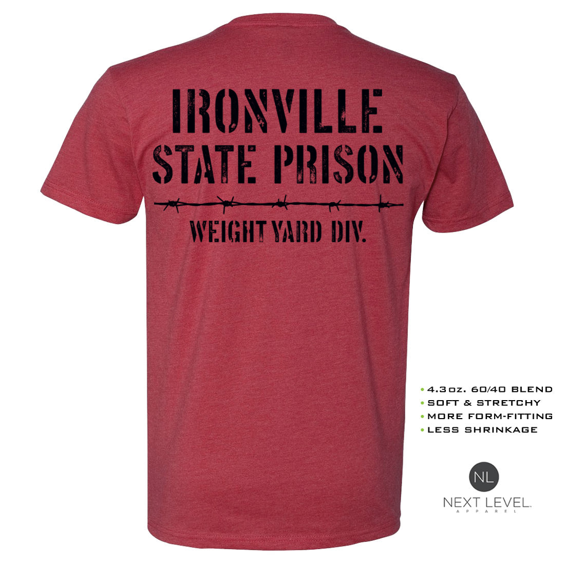 Ironville STATE PRISON Soft-Blend Fitted Gym T-shirt