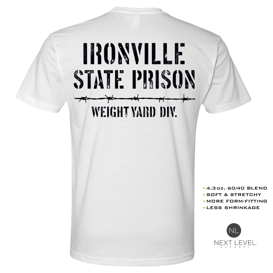 Ironville STATE PRISON Soft-Blend Fitted Gym T-shirt